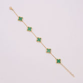 Womens Golden Chain Bracelet Green
